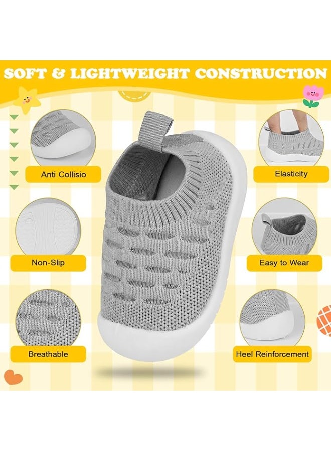 CMGTYYD Baby Shoes First Walking Shoes, Breathable Barefoot Toddler Sneakers, Lightweight Non-Slip Rubber Infant Sneakers for 16-20 Months Baby Boy & Girls Shoes - Image 3