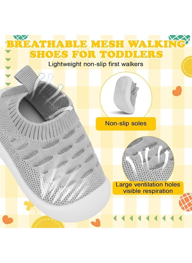 CMGTYYD Baby Shoes First Walking Shoes, Breathable Barefoot Toddler Sneakers, Lightweight Non-Slip Rubber Infant Sneakers for 16-20 Months Baby Boy & Girls Shoes - Image 2