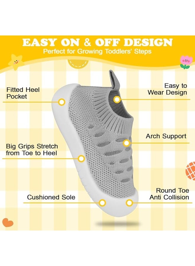 CMGTYYD Baby Shoes First Walking Shoes, Breathable Barefoot Toddler Sneakers, Lightweight Non-Slip Rubber Infant Sneakers for 16-20 Months Baby Boy & Girls Shoes - Image 4