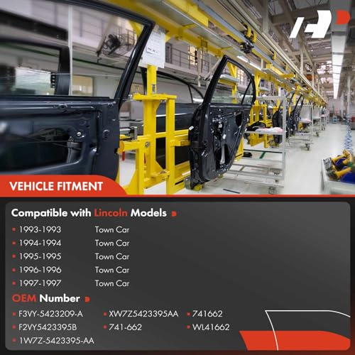 A-Premium Power Window Regulator with Motor Compatible with Lincoln Town Car Sedan Limousine 1993-1997 Front Left Driver Side - Image 3
