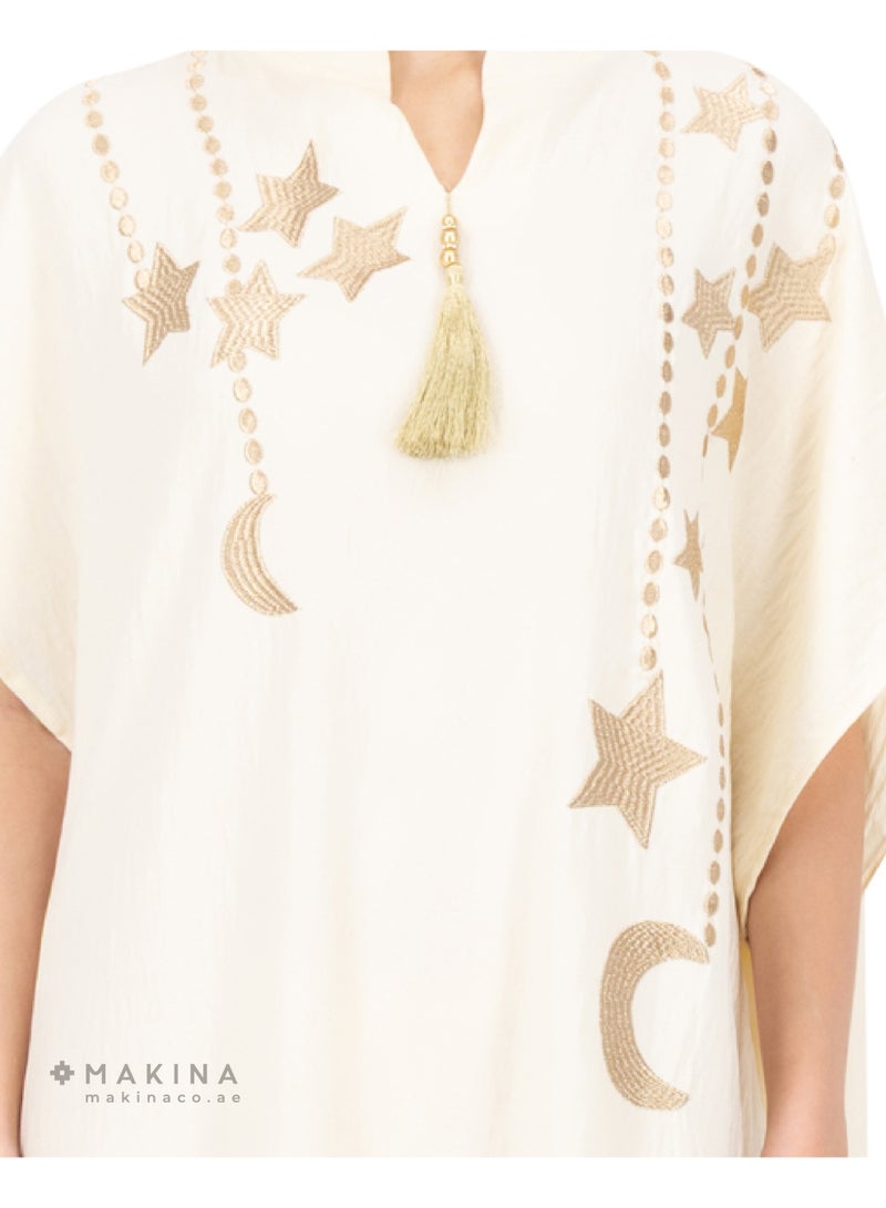 MAKINA Premium Cotton Mukhawar with Star & Moon Embroidery - Image 3
