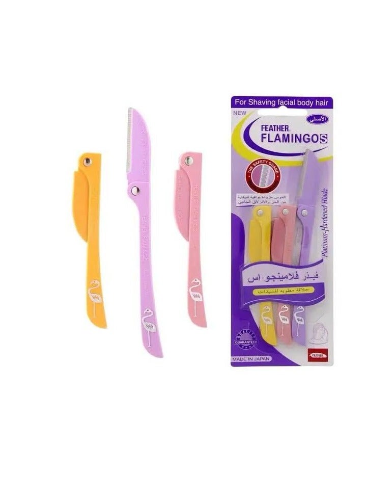 3-Piece shaving Ladies For Facial And Body Hair pack of 3 Yellow/Pink/Purple - Image 2