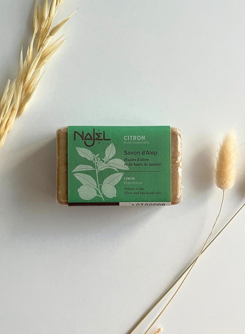 najel صابون حلب للعناية بالبشرة بزيت الليمون العطري - Image 3