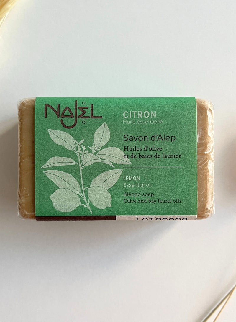 najel صابون حلب للعناية بالبشرة بزيت الليمون العطري - Image 2