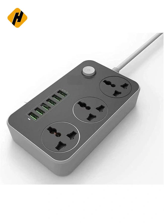 HuHa "3000W UK/EU Extension Socket with Surge Protection – USB Quick Charge Ports & Fast Charge Adapter"  - Image 1