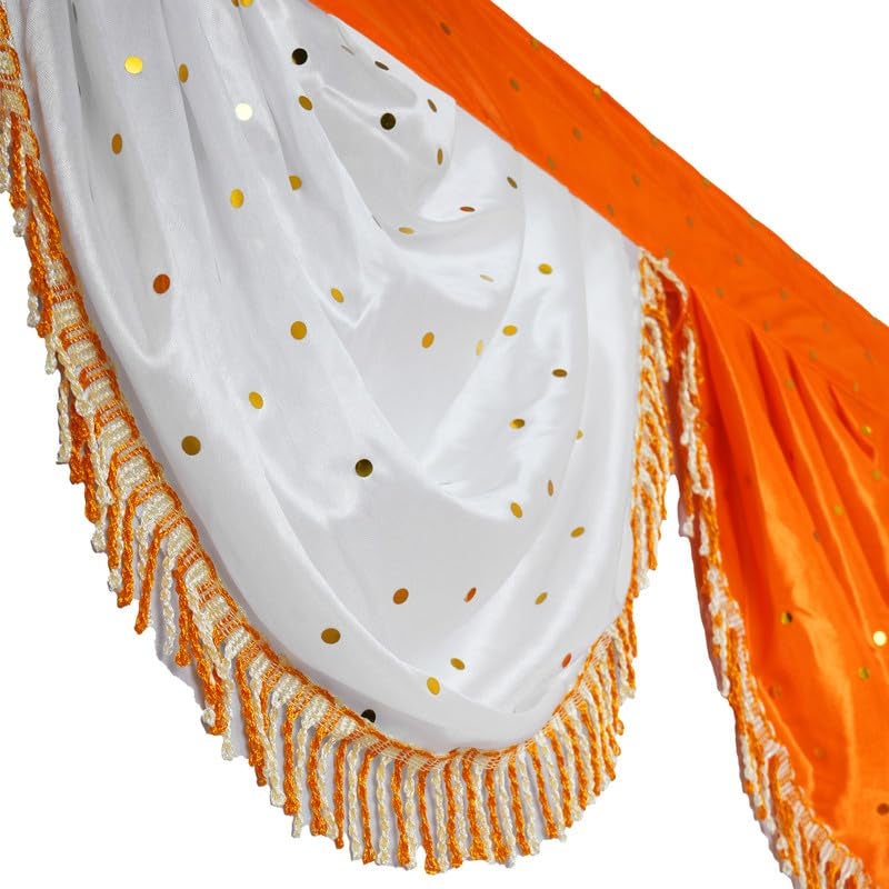 PRIYAKANT SAFAWALA PRIYAKANT SAFAWALA Ganpati Decoration Toran Jhalar Ideas at Home Festival Temple and Special Ganesh Chaturthi Decoration Jhalar Size Length 30 Feet and Hight 12 Inches Mango and White - Image 4
