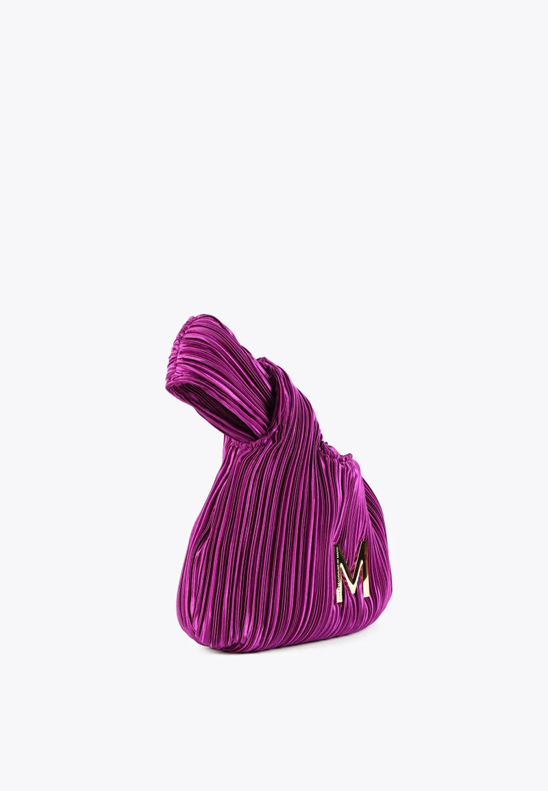 Lola Casademunt Pleated sateen evening bag