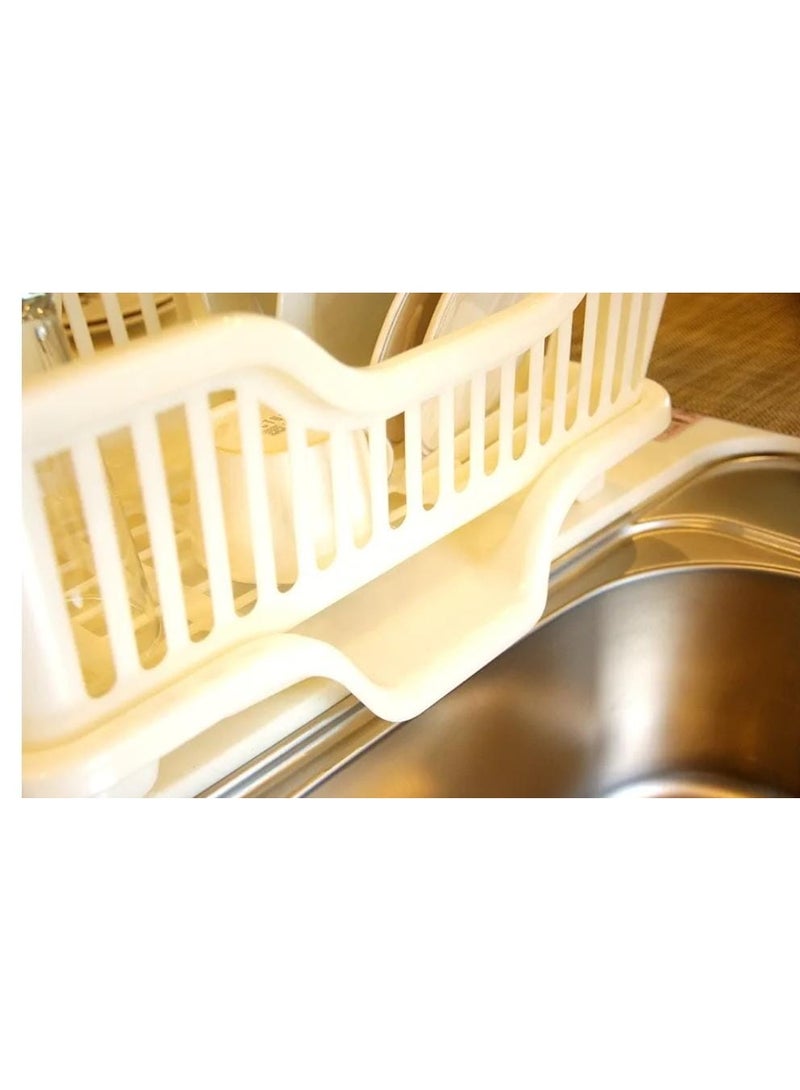 رف أطباق بلاستيكي مع قاعدة - مصفاة حوض للمطبخ - منظم أطباق وملاعق وأكواب متعدد الألوان - Image 3