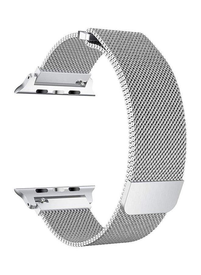 NIBEMINENT - Milanese Loop Stainless Steel Band Compatible iWatch Series Silver - Image 1
