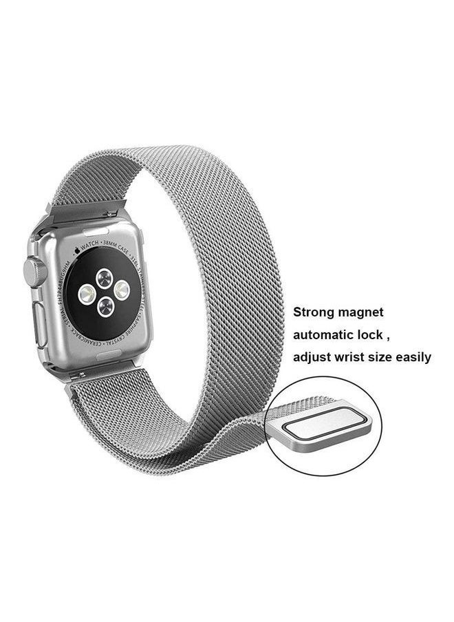 NIBEMINENT - Milanese Loop Stainless Steel Band Compatible iWatch Series Silver - Image 1
