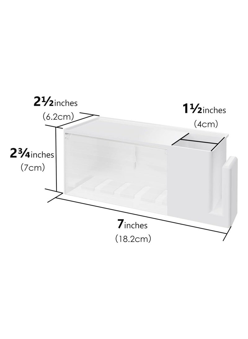 Captaintech Wallmount Toothbrush Holder, 5 Slots with Cover, Plastic Multifunctional Toothpaste Toothbrush Organizer, Compatible with Oral-B Cross Action, Colgate Renewal, for Shower, RV, Camper(White)  - Image 5
