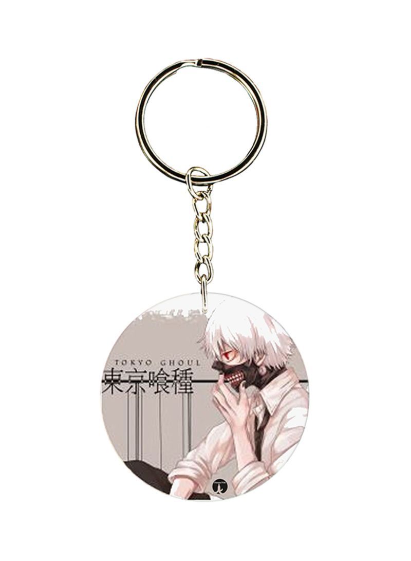 Plastic Anime Tokyo Ghoul Keychain White/Grey