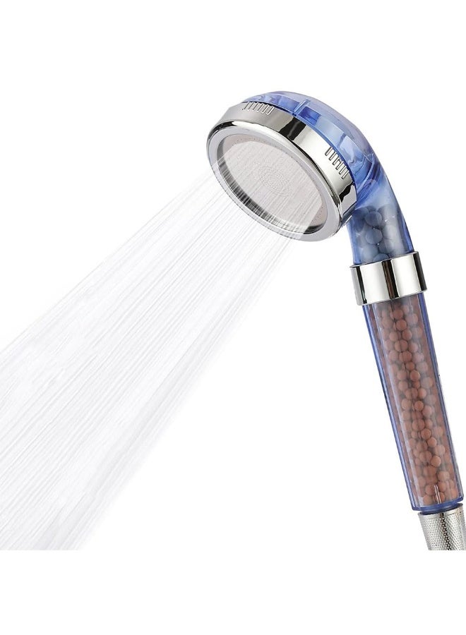 JZS Filtered Shower Head for Hard Water, High Pressure 3 Modes Shower Heads with Handheld Spray, Water Softener Showerhead Set with Mineral Beads to Remove Chlorine & Fluoride,Blue - Image 1