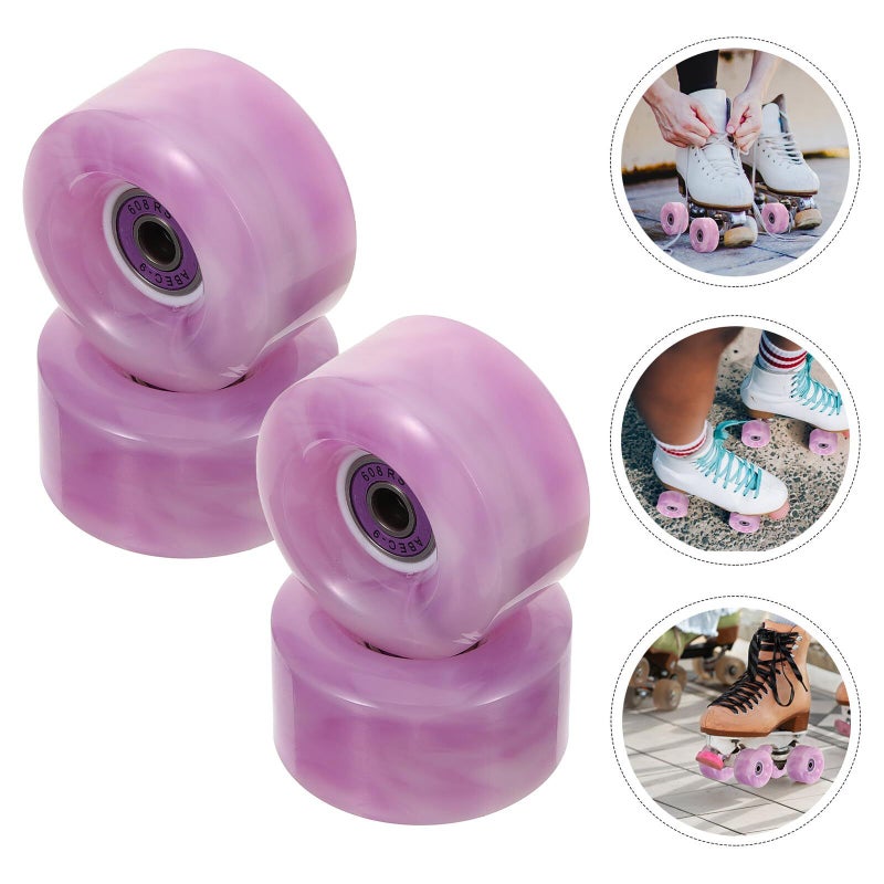 4 Pack 60mm PU Skate Wheels With Bearings For Indoor Outdoor Roller Skates - Image 5