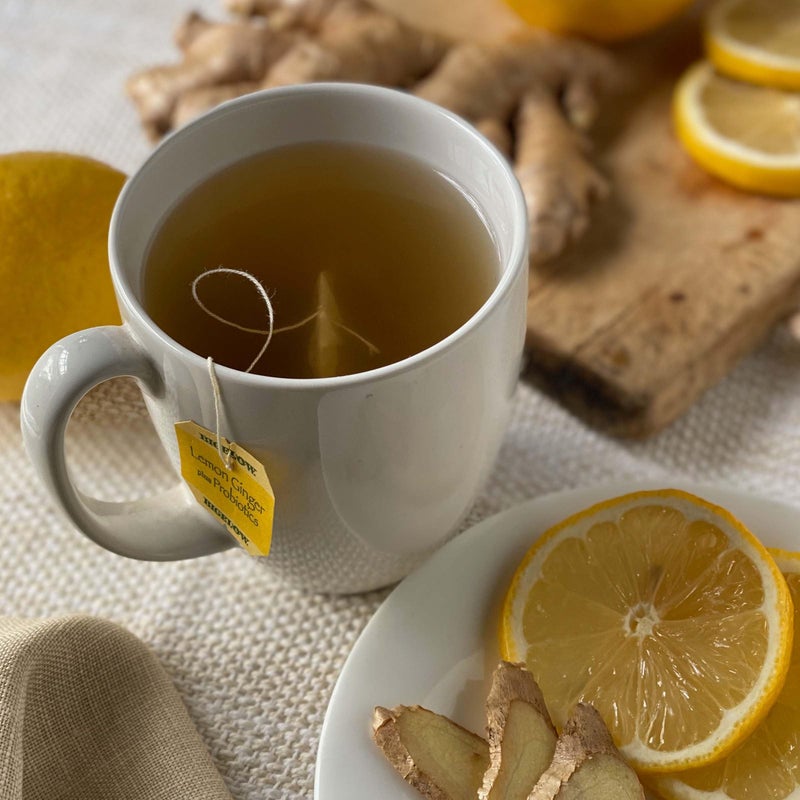Bigelow Tea Lemon Ginger plus Probiotics Herbal Tea, Caffeine Free Tea, 18 Total Tea Bags (Pack of 1) - Image 2