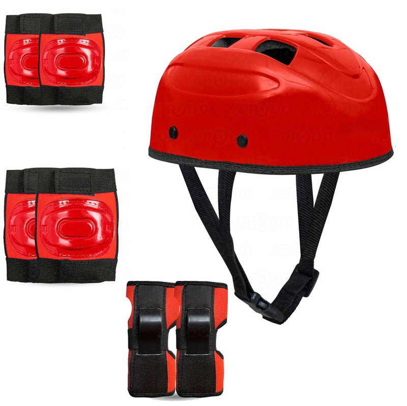 FELIDAE Skating Guard, Protective Skating Guard Kit for(6 to 14 Years) Kids,Boy & Girl Cycling Protection Set | Multi Sport Gear, Head Knee, Elbow & Palm Guard Safety Protective Kit (Small) (Red) - Image 1