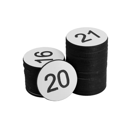 StayMax Plastic Number Tags Engraved Numbered Tags Without Hole (1-100, White) - Image 3
