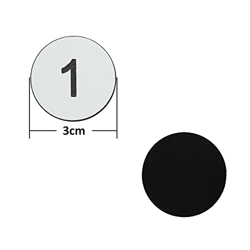 StayMax Plastic Number Tags Engraved Numbered Tags Without Hole (1-100, White) - Image 2