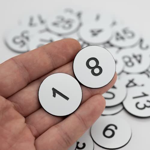 StayMax Plastic Number Tags Engraved Numbered Tags Without Hole (1-100, White) - Image 4