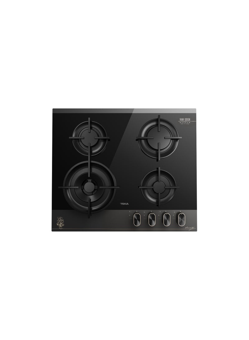 TEKA Van Gogh GBC 64 VB VG Van Gogh Museum Edition. 60cm Gas on Glass hob with 4 cooking zones 4 112570241 Dark Grey and Black Glass - Image 1