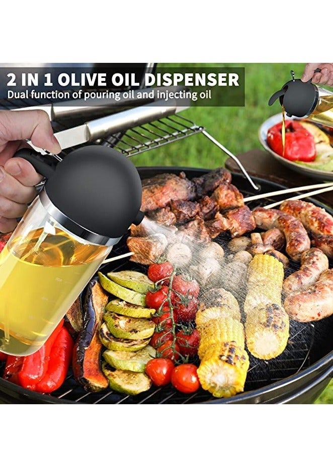 Captaintech 17oz Oil Sprayer for Cooking - 2 in 1 Olive Oil Sprayer and Oil Dispenser - 500ml Oil Spray Bottle with Pourer for Cooking, Kitchen, Salad, Barbecue (Black) - Image 4