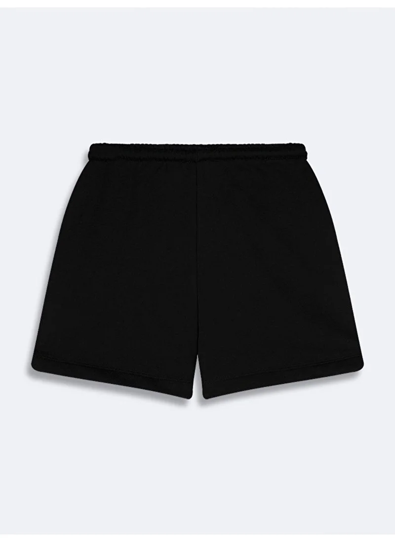 ال تي بي Elastic Waist Mini Black Shorts