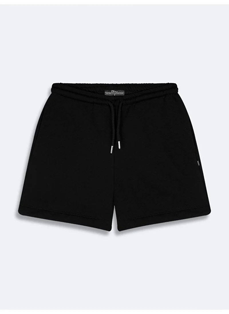 ال تي بي Elastic Waist Mini Black Shorts