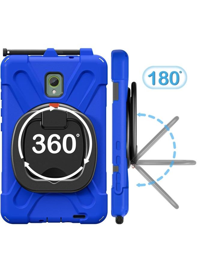 Samsung Galaxy Tab Active5 X300 Silicone Hybrid PC Tablet Case with Holder and Shoulder Strap Blue