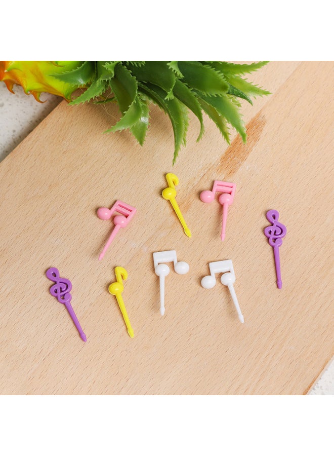 Cartoon Fruit Fork Set Cute Mini Lunch Note Children's Animal Pastry Decorative Plastic Fruit Sticks Creative Daily Tableware-Color:Transparent Box-Specifications: Care Bear Style 8pcs - Image 2
