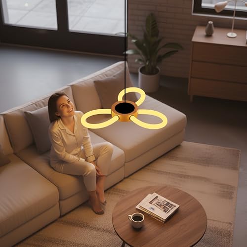 Lamp master Lampmaster Infinity Pendant Light | Modern Decorative Chandelier & Hanging Ceiling Lamp with Wooden Finish | Soft Warm LED Glow | Energy-Efficient Light for Living Room, Bedroom, Dining Area & Hall - Image 3