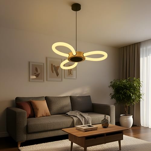 Lamp master Lampmaster Infinity Pendant Light | Modern Decorative Chandelier & Hanging Ceiling Lamp with Wooden Finish | Soft Warm LED Glow | Energy-Efficient Light for Living Room, Bedroom, Dining Area & Hall - Image 2