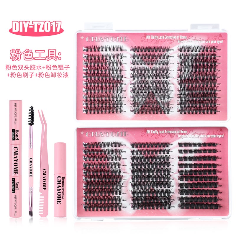 DIY single cluster eyelash book large capacity false eyelashes d curly hair 30D/40D/80D/100D collection false eyelashes DIY-TZ018（30D+40D+50D+60D+80D+100D) - Image 3