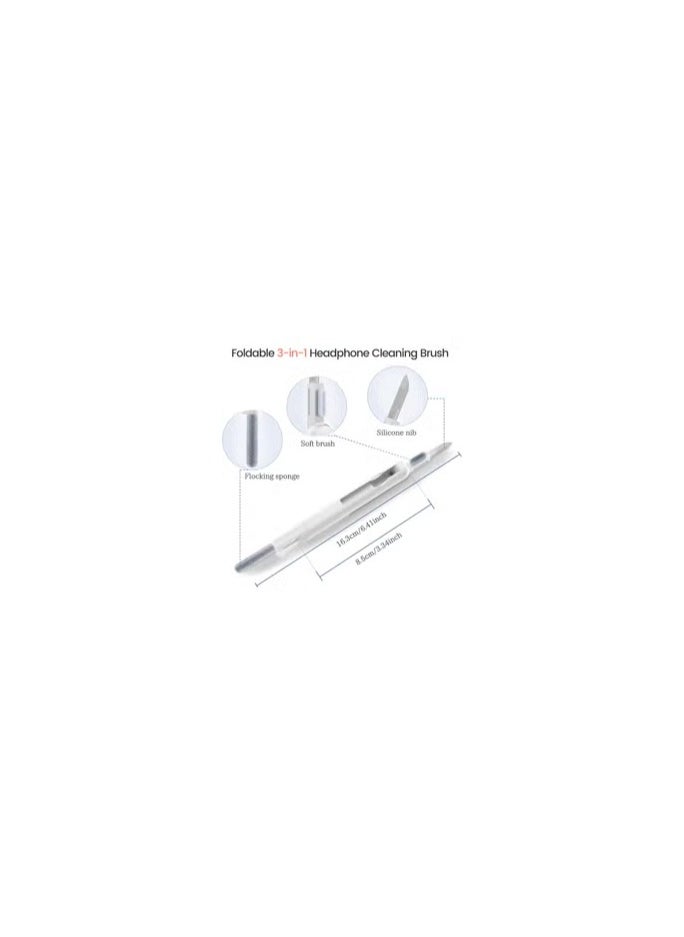null - 3 in 1 Foldable Cleaning Kit , Silicone Nib , Soft Brush , Flocking Sponge Cleaning Kit , Electronic Cleaner for Audio Device/Laptop/Phone/Computer/Screen - Image 1