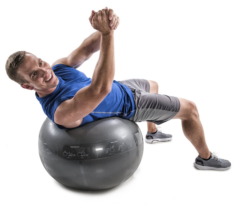 GoFit ProBall Stability Ball – Printed Exercise Ball for Yoga, Workout, Balance - Silver 75cm,GF-75PRO - Image 3