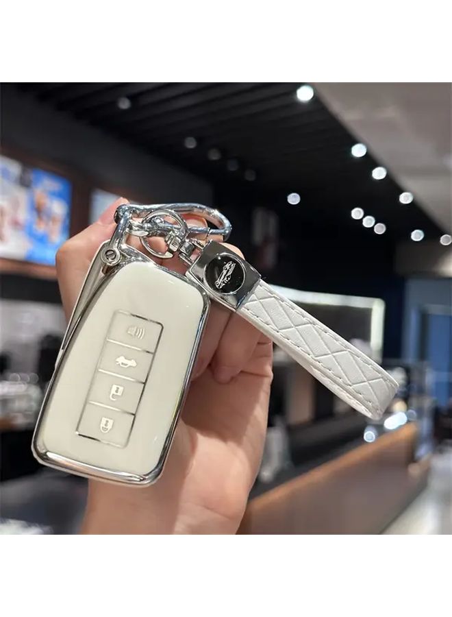 Black Key Fob Cover Compatible With Lexus 4 Button Smart Key Case - Image 2