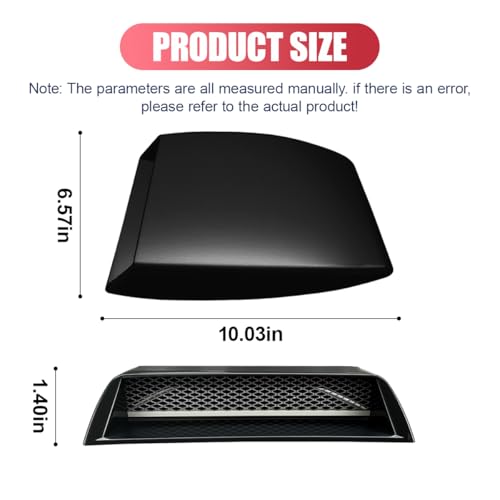 YoRise Universal Car Decorative Air Flow Intake Hood Scoop, Self-Adhesive Automotive Bonnet False Vent Cover, Vehicle Exterior Sticker Accessories for Cars, SUVs, RVs, Trucks (Black) - Image 2