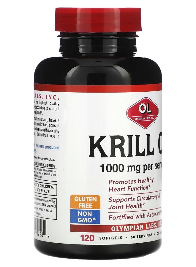 Olympian Labs Krill Oil 1000 mg 120 Softgels (500 mg per Softgel) - Image 2