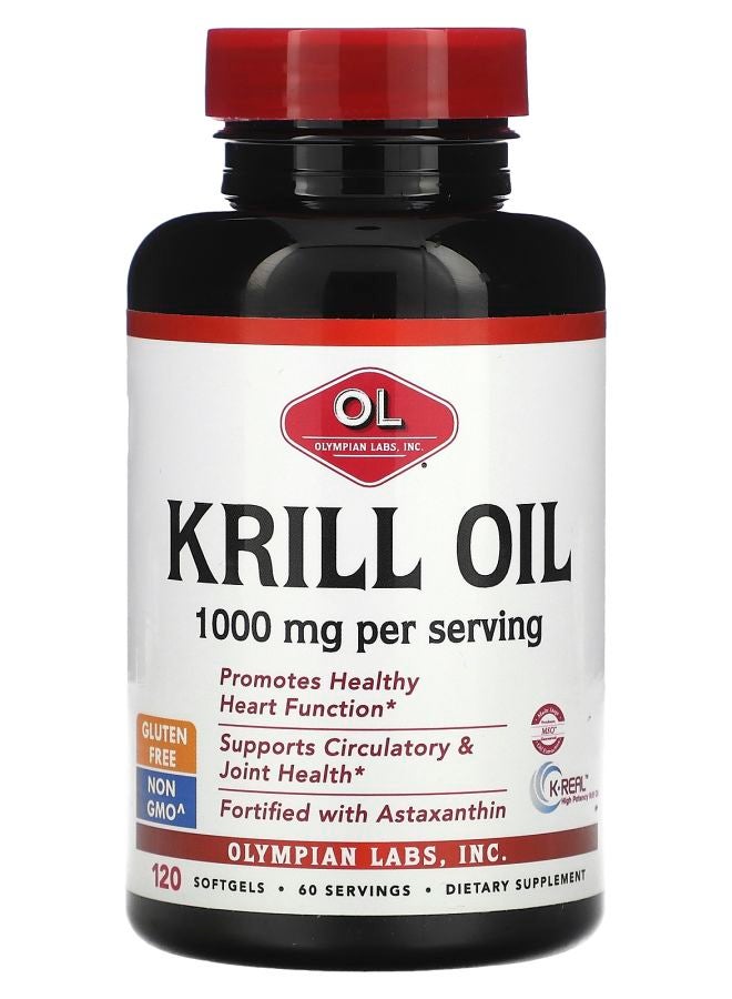 Olympian Labs Krill Oil 1000 mg 120 Softgels (500 mg per Softgel) - Image 1