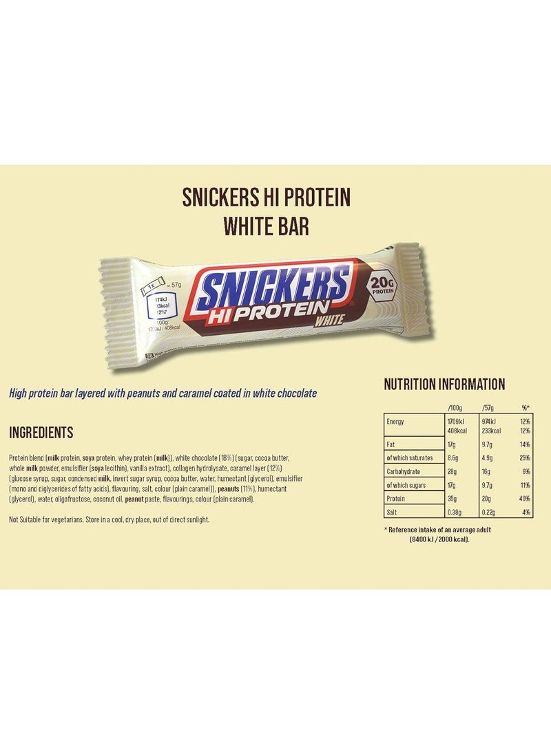 Snickers Snickers Hi Protein Low Sugar White Chocolate 57g  - Image 2