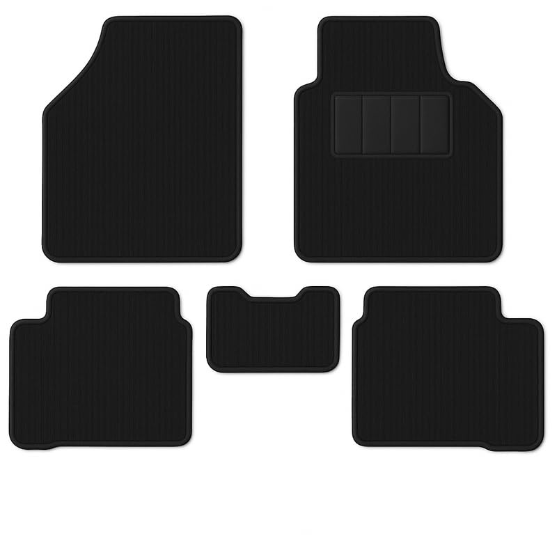 Edgeflex Universal fit 5-Piece Black Fabric Soft-Touch Car Mat Set for Kylaq– Premium All-Weather Smart Fit Floor Mats - Image 1