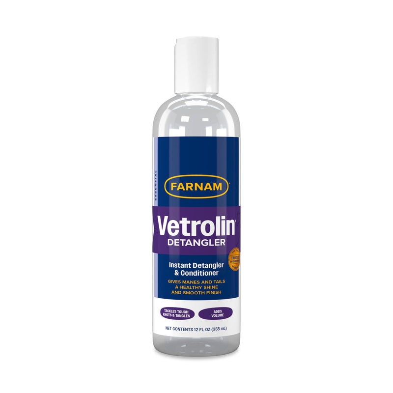 Farnam Vetrolin Instant Detangler and Conditioner for Horse Manes and Tails 12 Oz