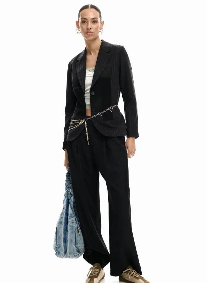 Desigual Grey Striped patch blazer for Women | Best Price UAE