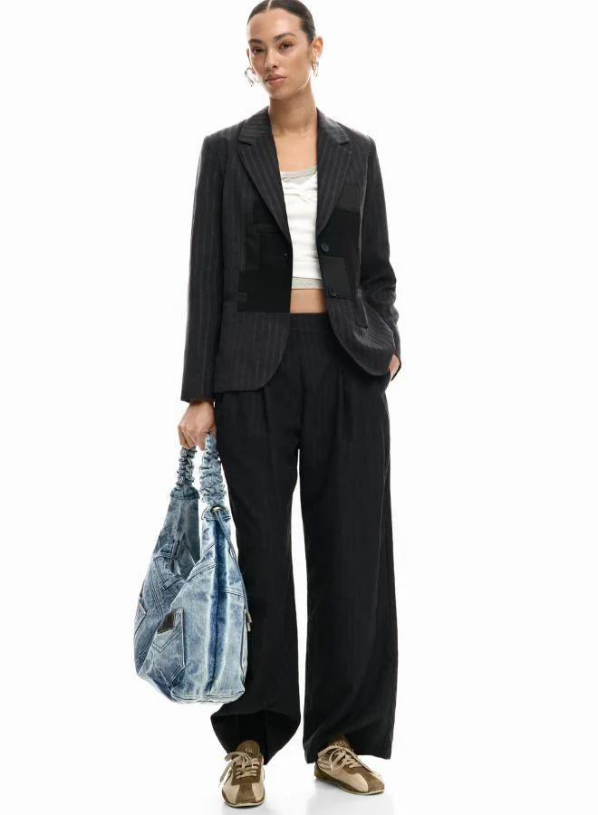 Desigual Grey Striped patch blazer for Women | Best Price UAE