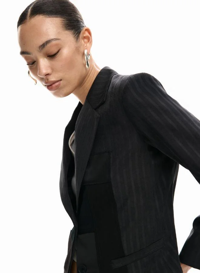 Desigual Grey Striped patch blazer for Women | Best Price UAE