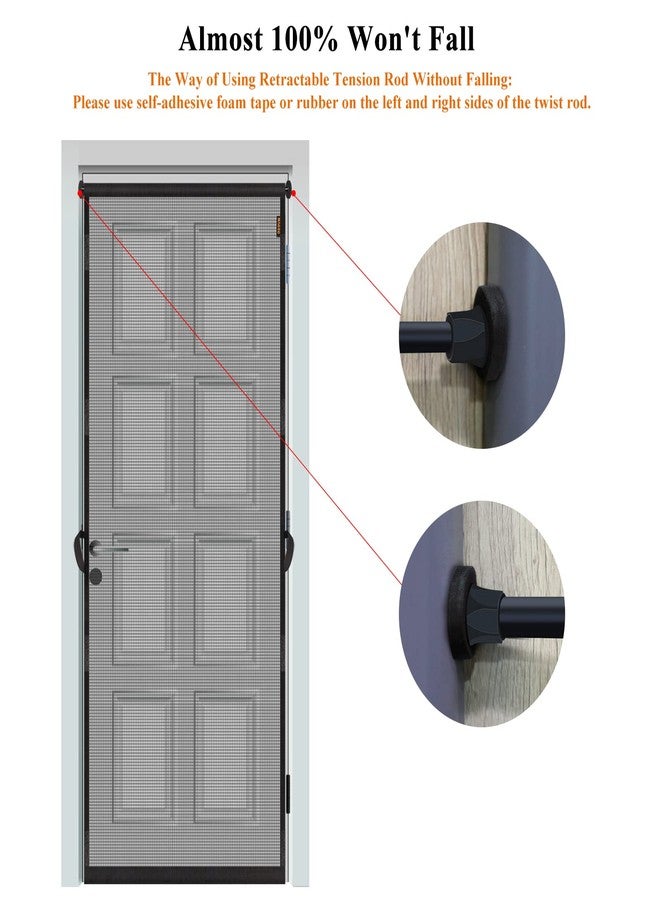 MAGZO Hanging Screen Door, Fits Door Size 30" x 80" (Curtain Size 32'' x 81''), Upgraded Fiberglass Screen Doors with Tension Rod&Hook&Loop (One Piece Can be Installed in 2 Ways), Weighted Bottom - Image 2