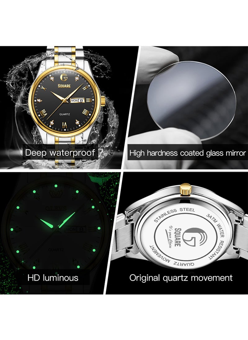 Gsquare Men's Analog Quartz Black Dial Stainless Steel Watch-5563  - Image 3