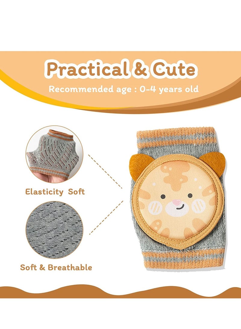 Excefore Baby Knee Pads for Crawling 2 Pairs Protectors Breathable with Sponge Pad, Anti-Slip Leg Warmers Protective Cover Unisex Babies Infant Toddler - Image 4