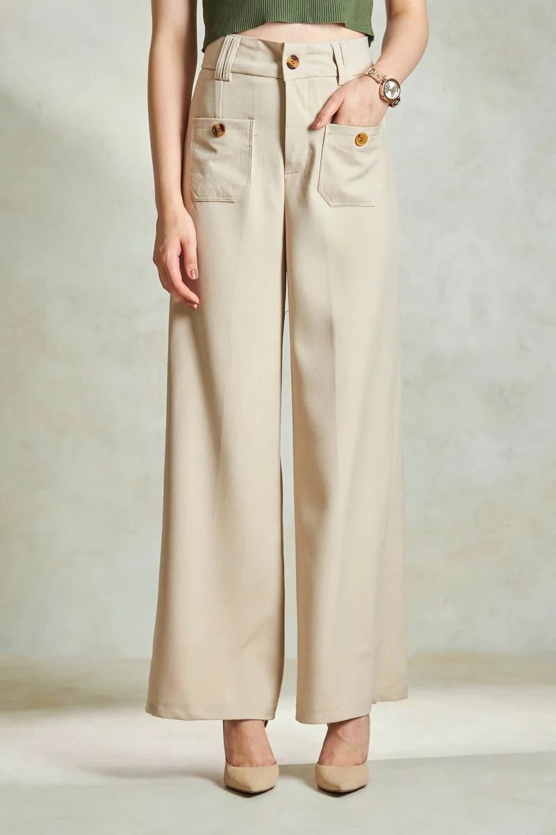 Virgio Twill Straight Daywear Fit Trousers for Women