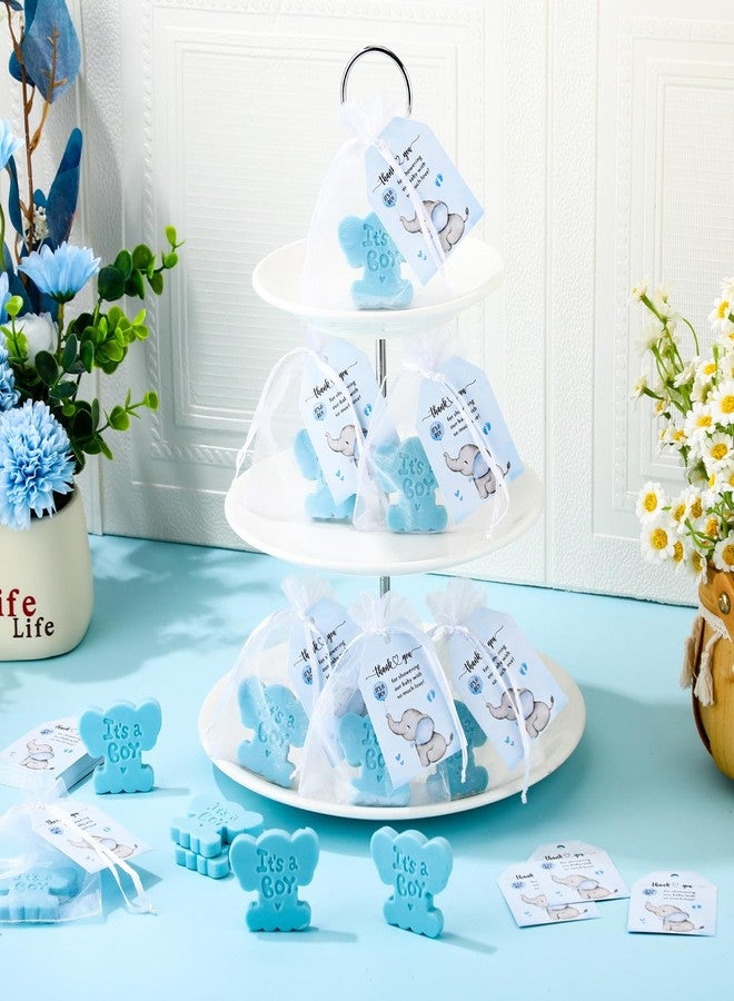 Swiffen 50 Sets Elephant Theme Baby Shower Soap Favors for Guests Boy Girl Handmade Soaps with Mini Thank You Tags and Organza Bags for Gender Reveal Party Favors(It's A Boy) - Image 5