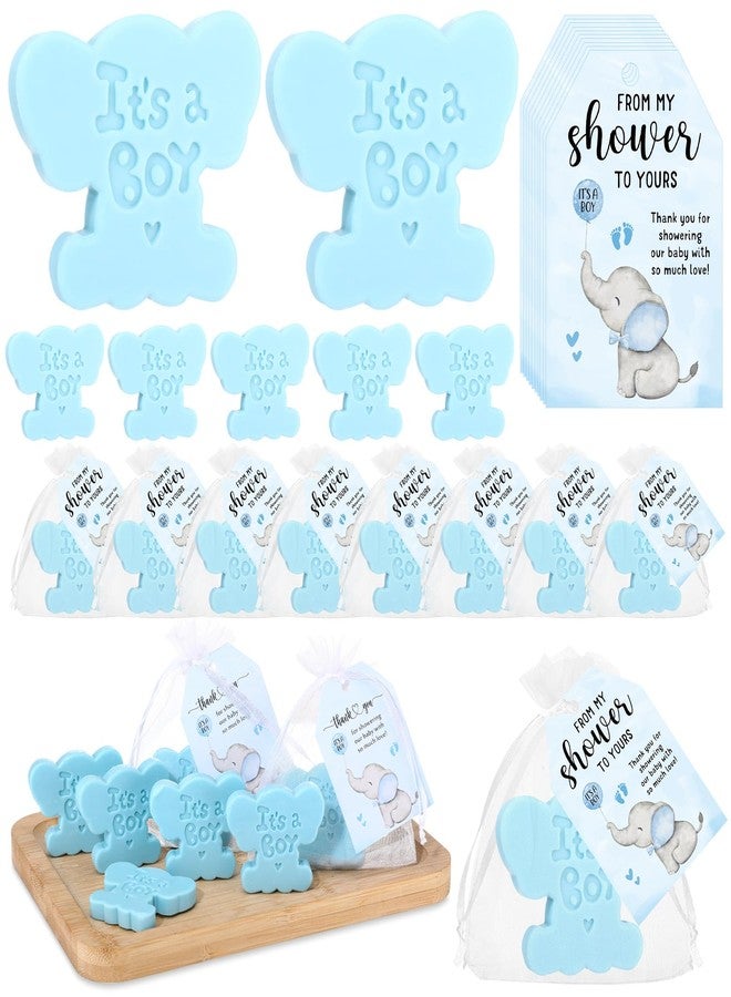 Swiffen 50 Sets Elephant Theme Baby Shower Soap Favors for Guests Boy Girl Handmade Soaps with Mini Thank You Tags and Organza Bags for Gender Reveal Party Favors(It's A Boy) - Image 1